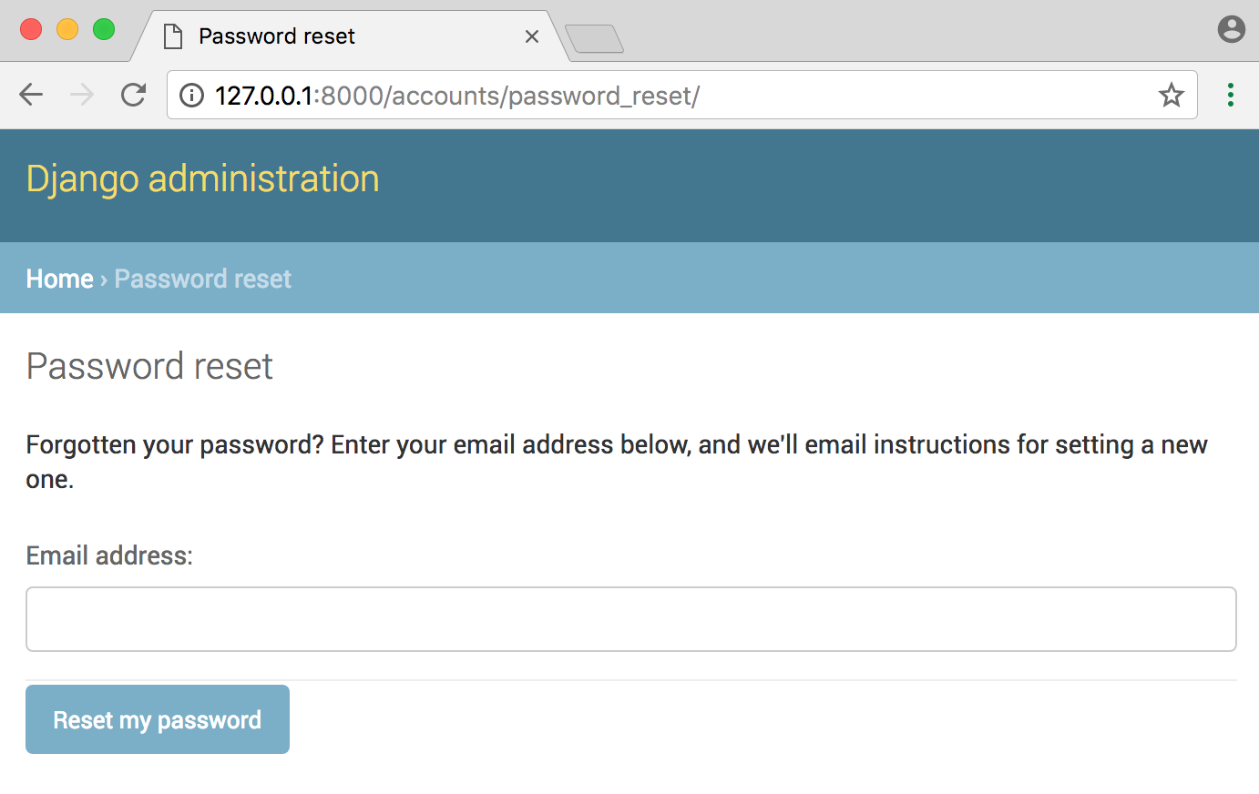 Authentication Django. Django reset_password. Сброс пароля email. Enter your email to reset your password..