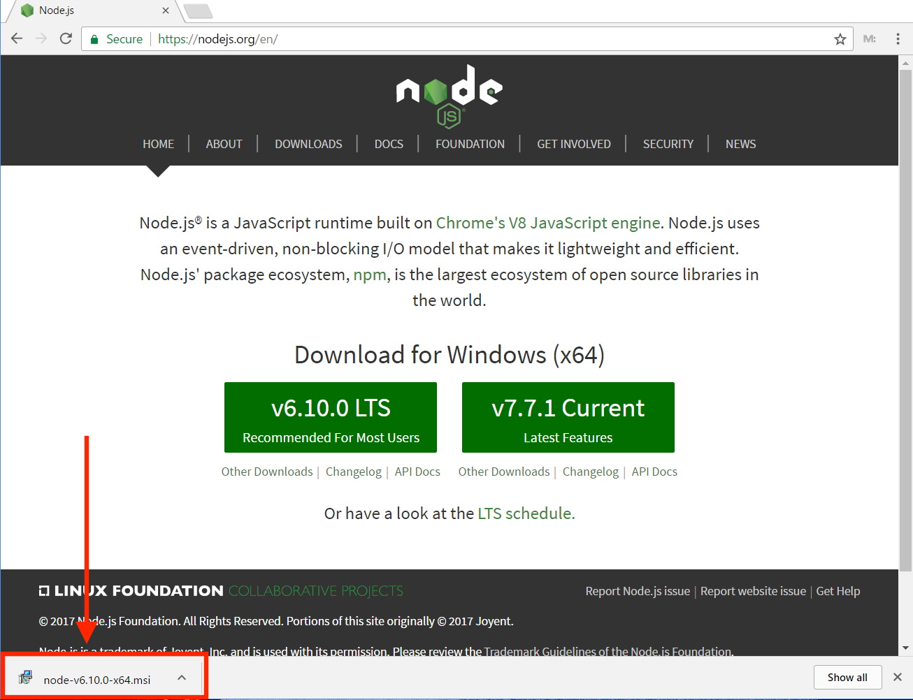 upgrade node js windows