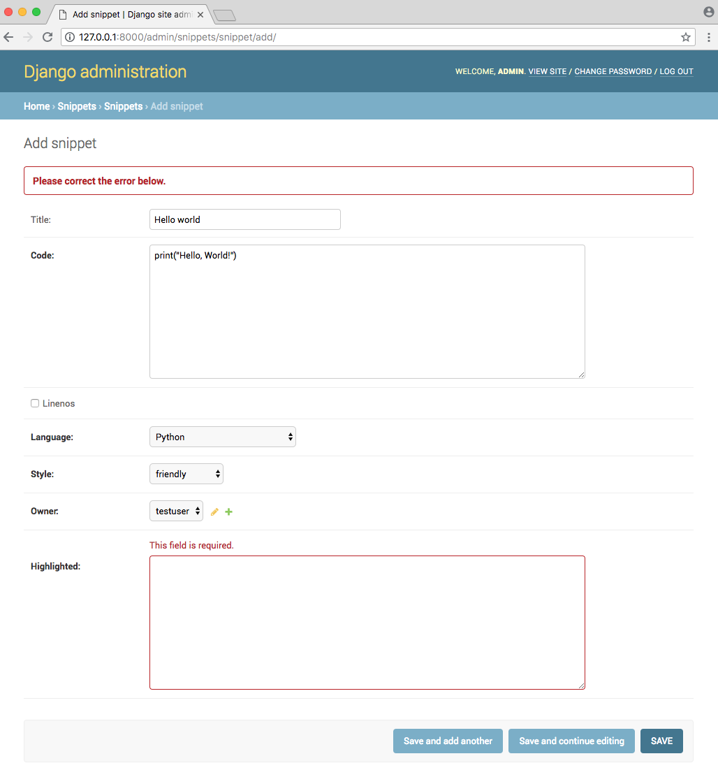 Django database error at adminattempt to write a readonly database