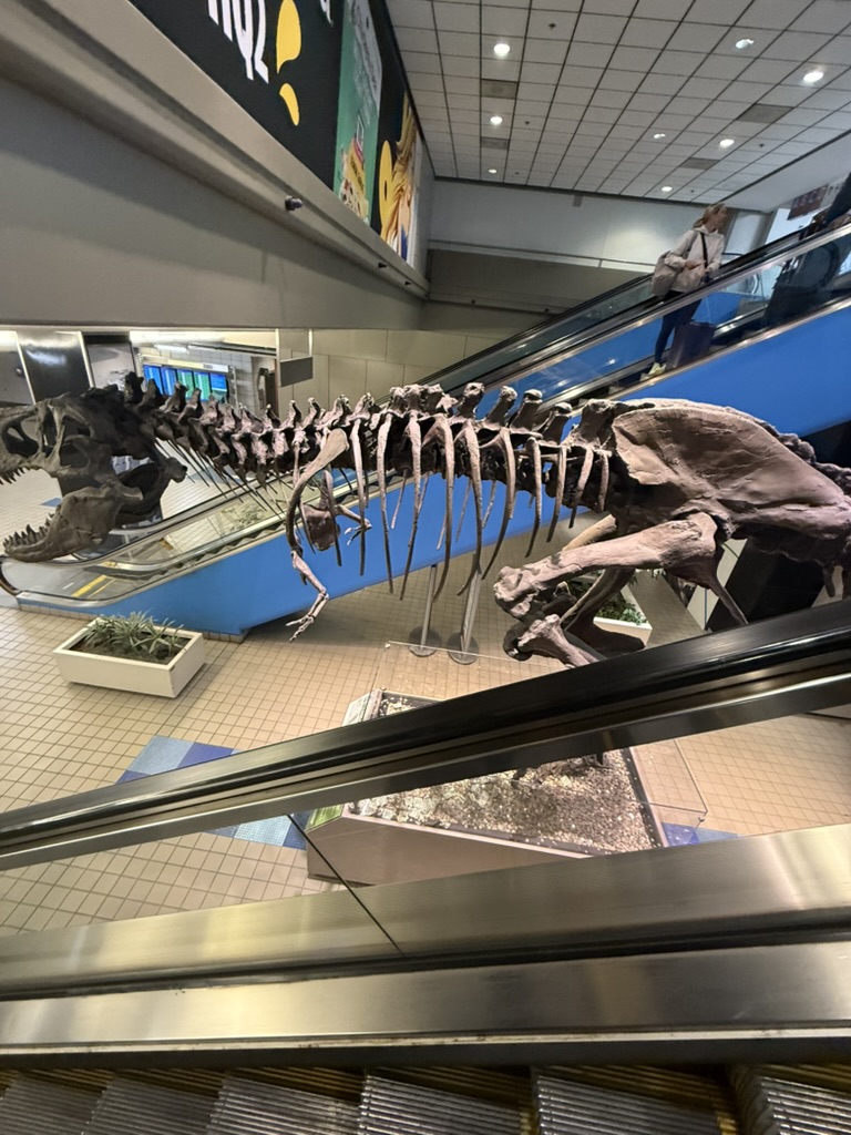 T-Rex Sculpture in the Pittsburgh Airport
